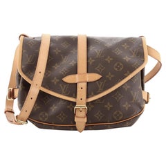 Louis Vuitton Flore Saumur Handbag Perforated Monogram Canvas