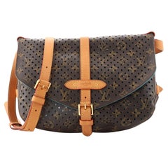 Louis Vuitton Flore Saumur Handbag Perforated Monogram Canvas