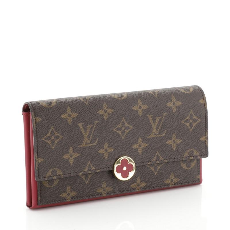 Black Louis Vuitton Flore Wallet Monogram Canvas