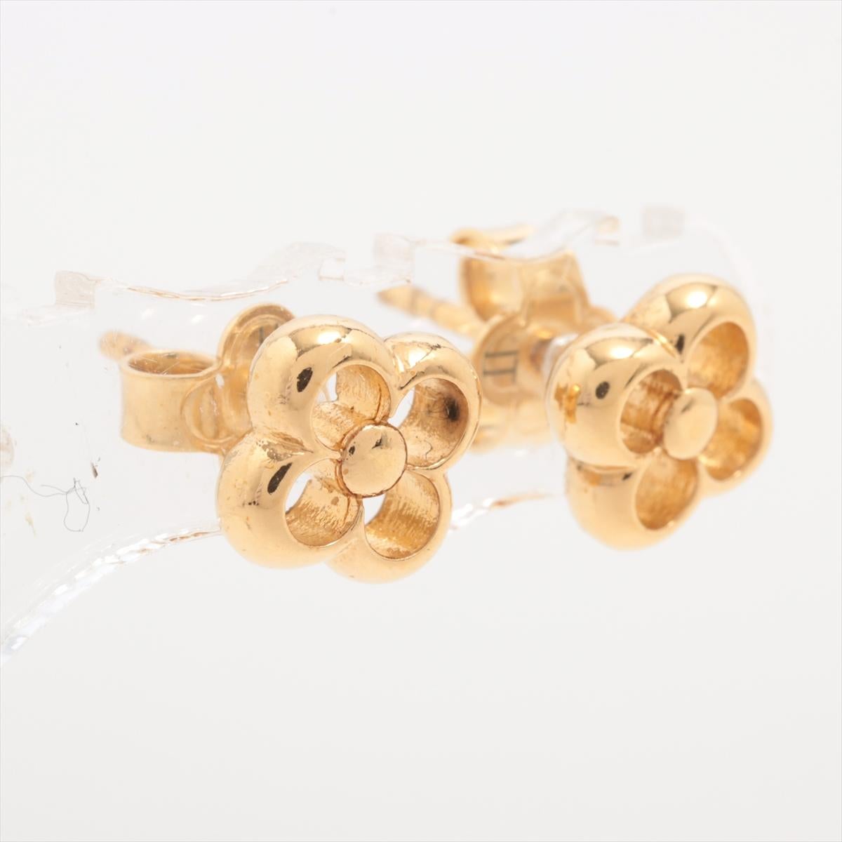 Blumen-Ohrstecker aus Vollmetall von Louis Vuitton, Gold im Zustand „Gut“ im Angebot in Indianapolis, IN
