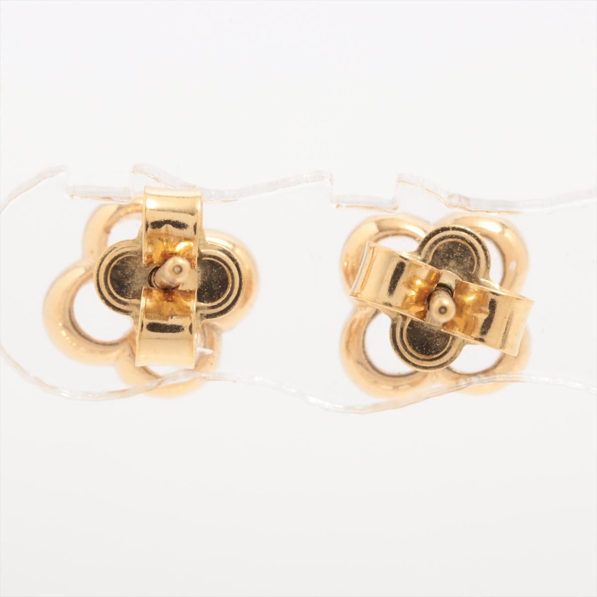 Louis Vuitton Flower Full Metal Stud Earring Gold In Good Condition For Sale In Indianapolis, IN