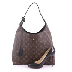Louis Vuitton Blumen Hobo Monogrammierte Handtasche aus Segeltuch