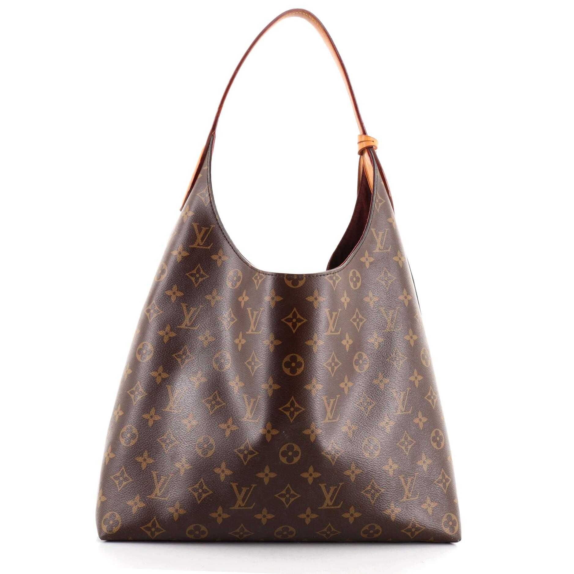 Brown Louis Vuitton Flower Hobo Monogram Canvas