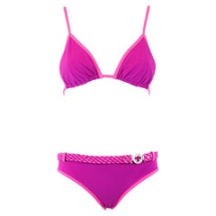 Fucsia Bikini mit Blumen-Logo von Louis Vuitton