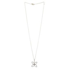 Louis Vuitton Flower Pendant Necklace 18K White Gold with Diamonds