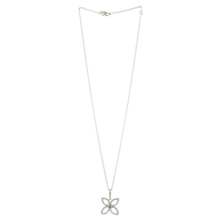 Louis Vuitton Flower White Gold Pendant Necklace