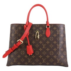 Louis Vuitton Brown Monogram Flower Tote Convertible Satchel Bag M43550