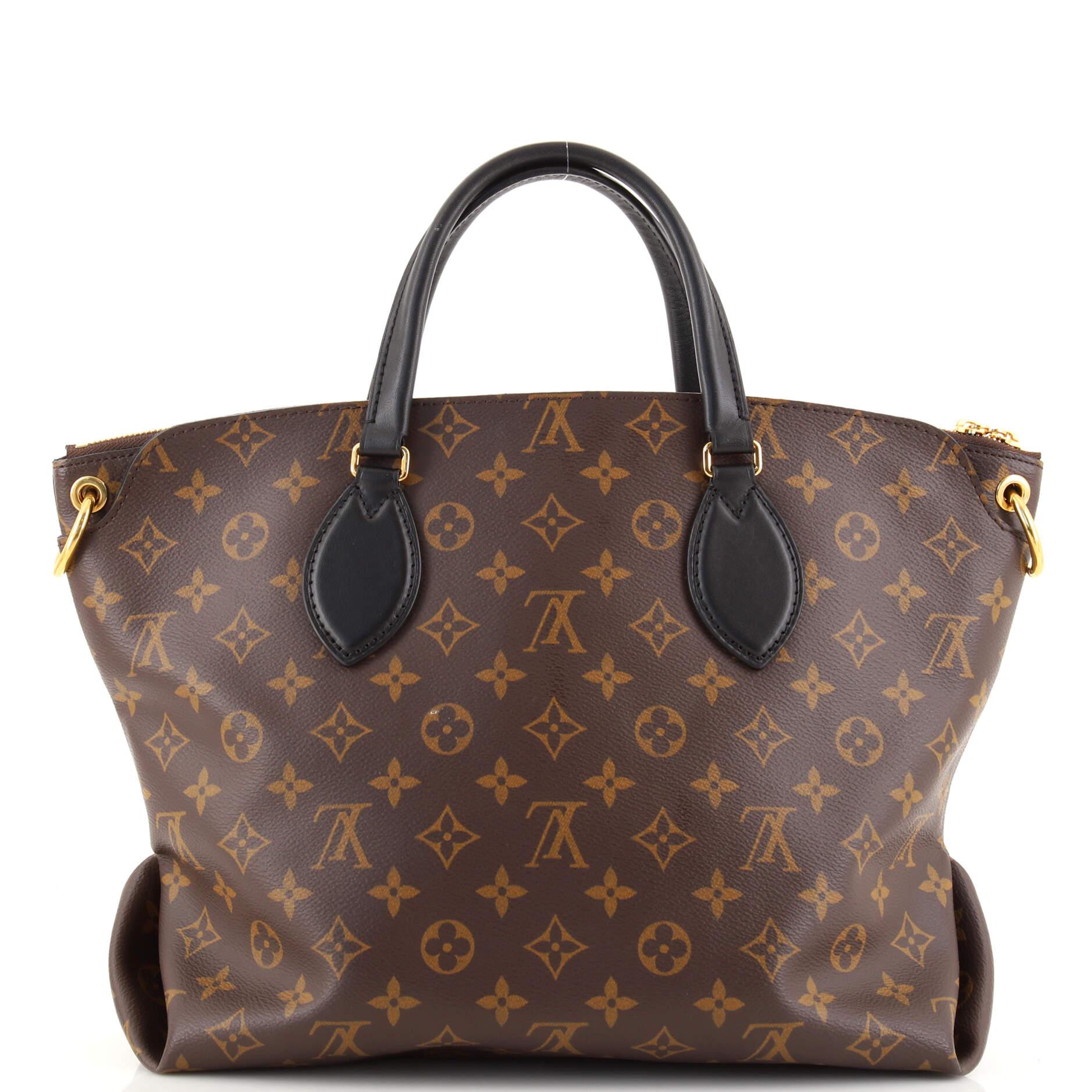 Brown Louis Vuitton Flower Zipped Tote Monogram Canvas MM