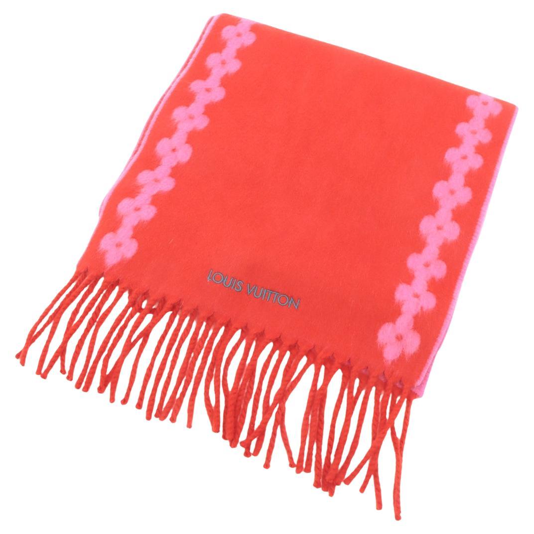 Louis Vuitton Flowers River Cashmere Scarf Red For Sale