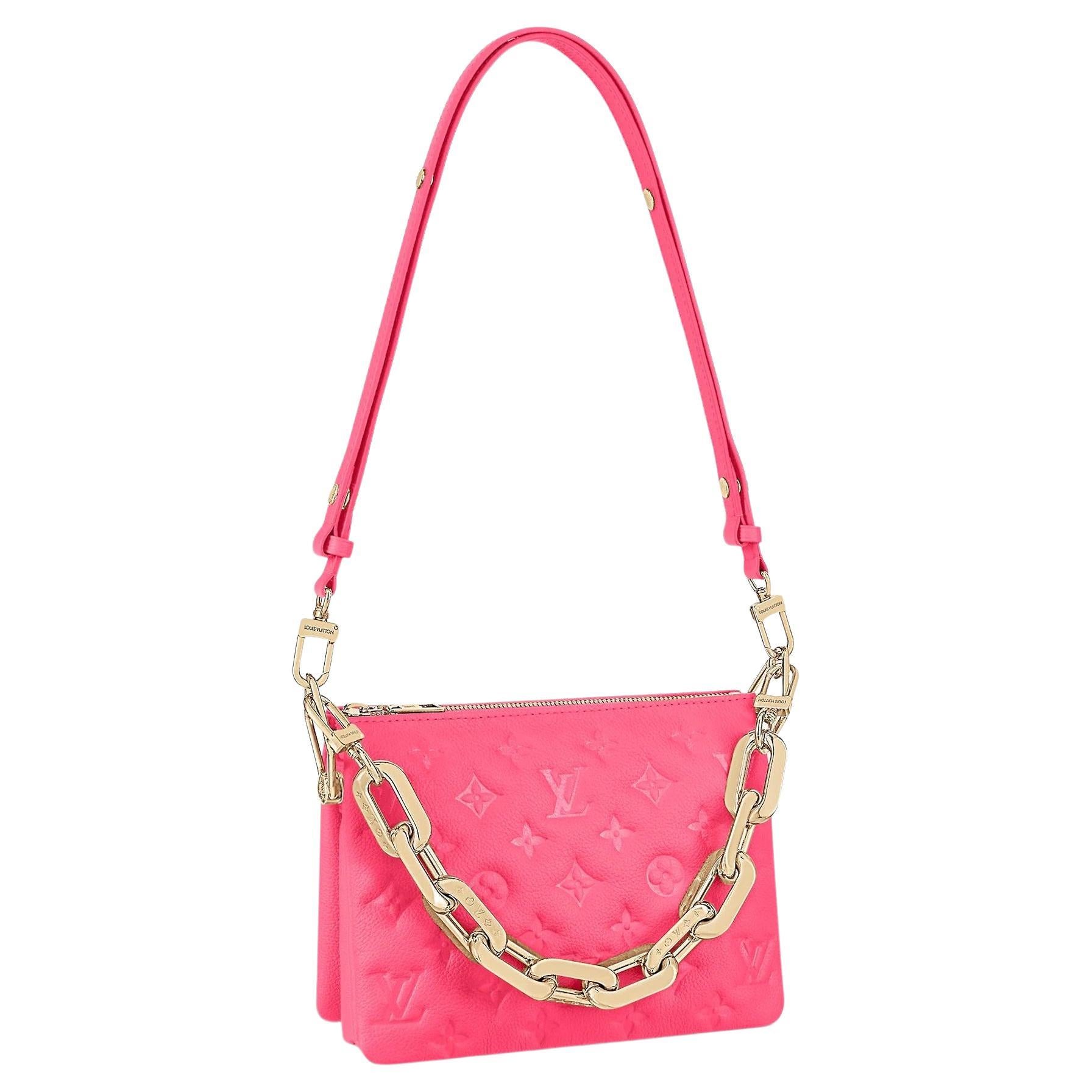 Louis Vuitton Fluo Pink Grained Calfskin Coussin BB Bag