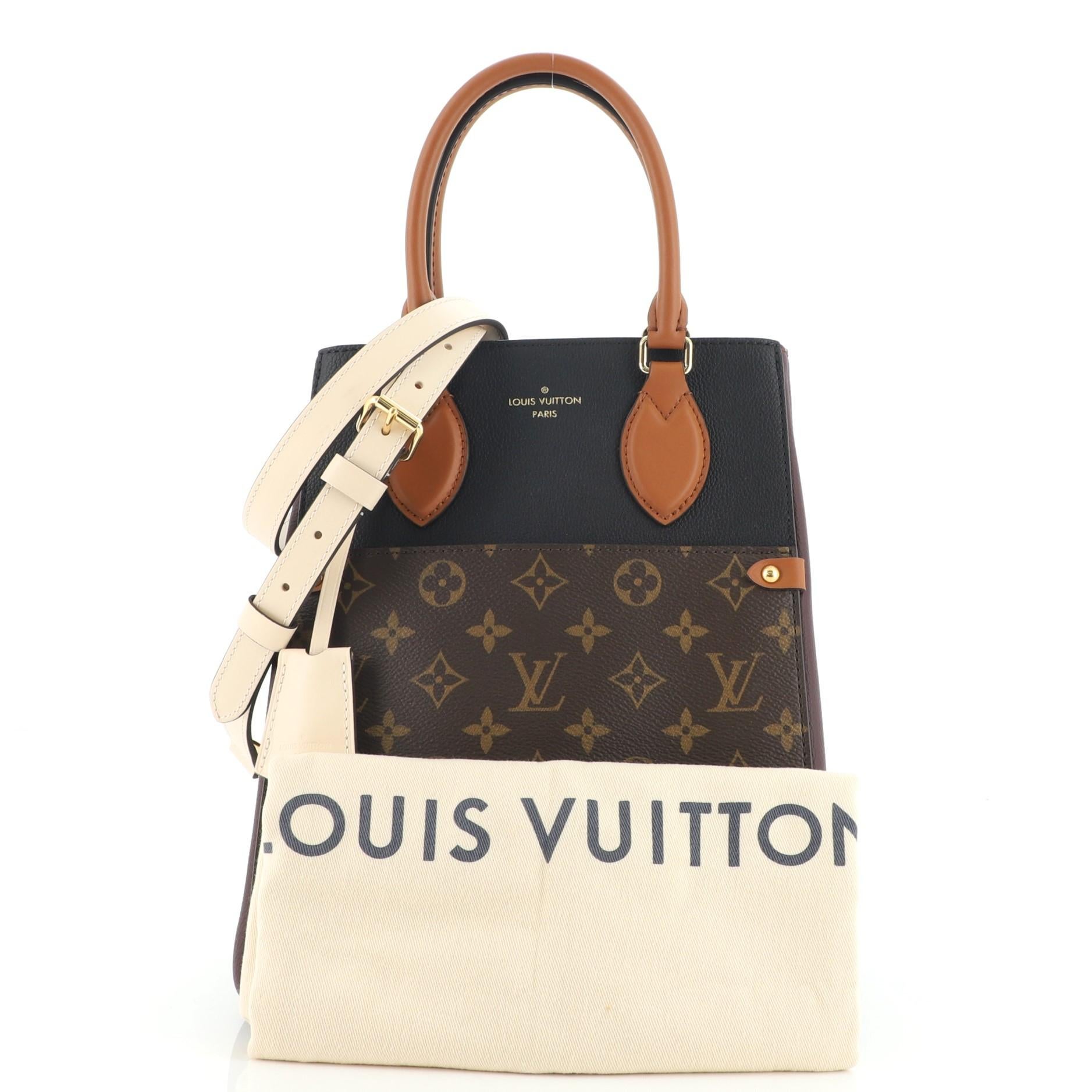 Louis Vuitton Tote W MM Galet Leather Monogram Print Suede Interior Beige