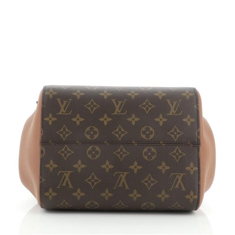 Authenticated Used Louis Vuitton Fold Tote MM M45409 Monogram Canvas Calf  Leather Handbag Shoulder Bag 