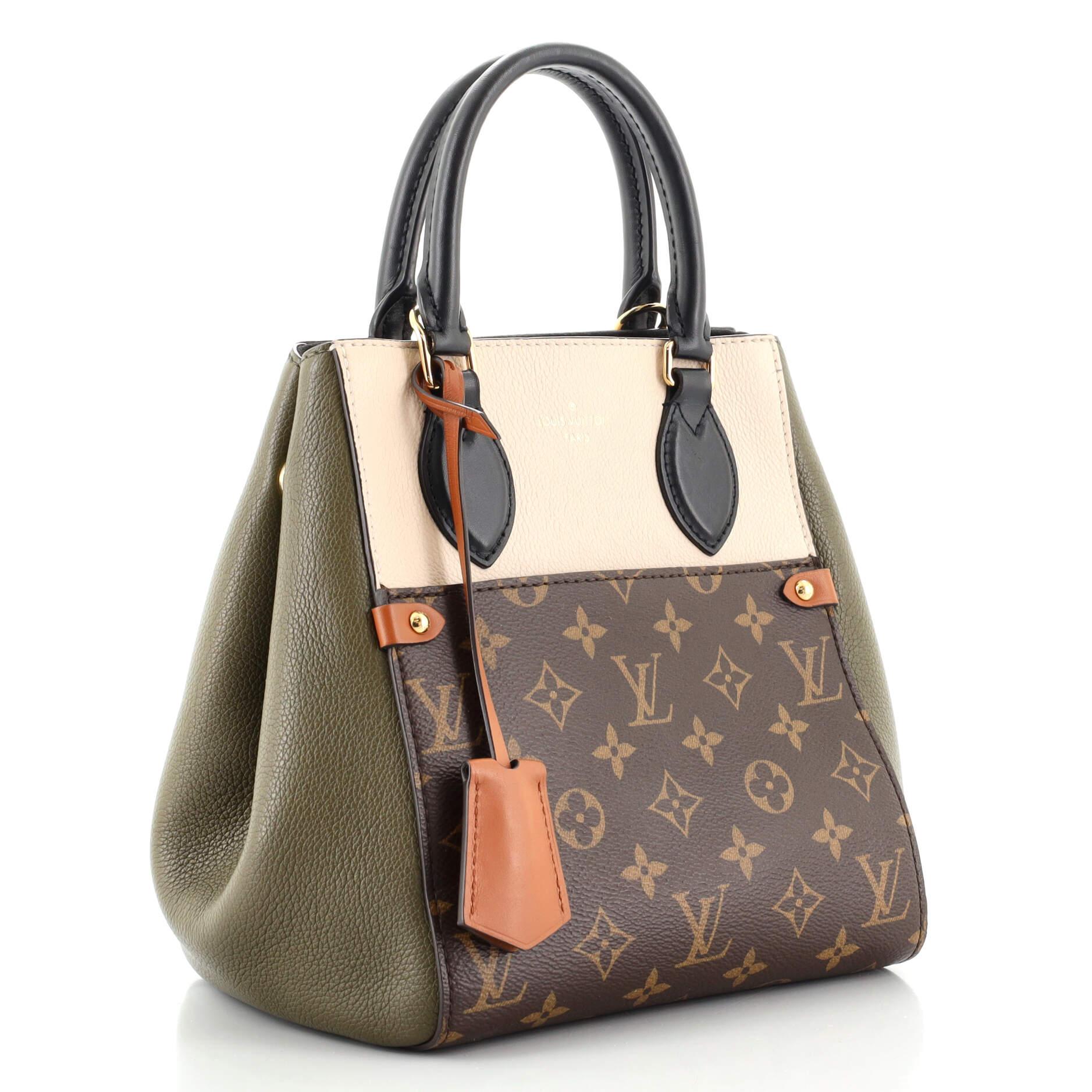 Brown Louis Vuitton Fold Tote Monogram Canvas and Leather PM