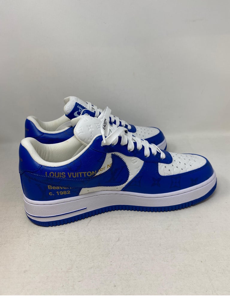 Louis Vuitton For Nike Air Force Ones Blue Shoes at 1stDibs