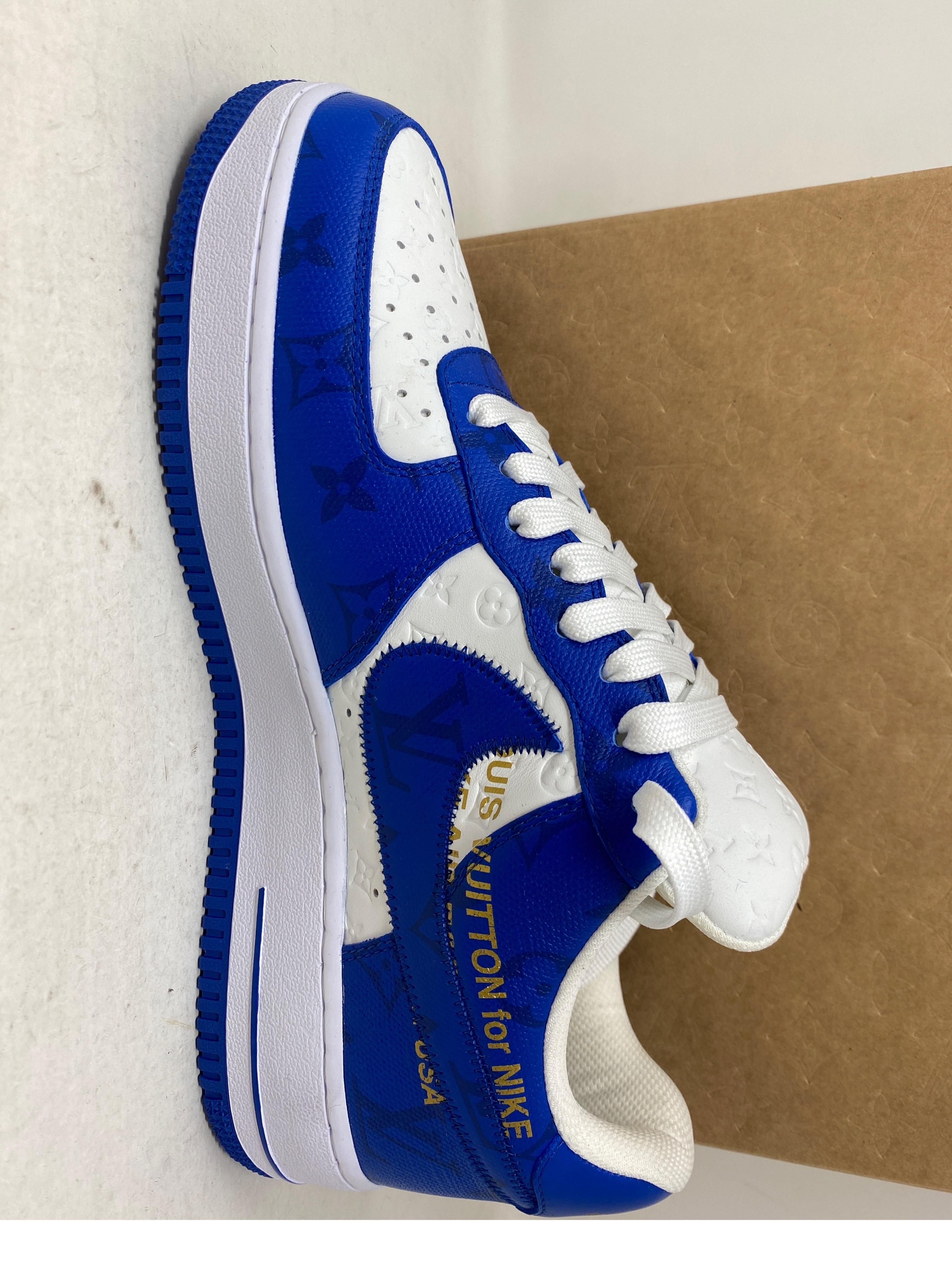 Louis Vuitton For Nike Air Force Ones Blue Shoes  5