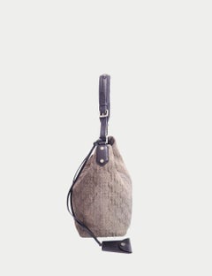 Louis Vuitton Mahina Leather Hobo Bag in Taupe with Black Strap