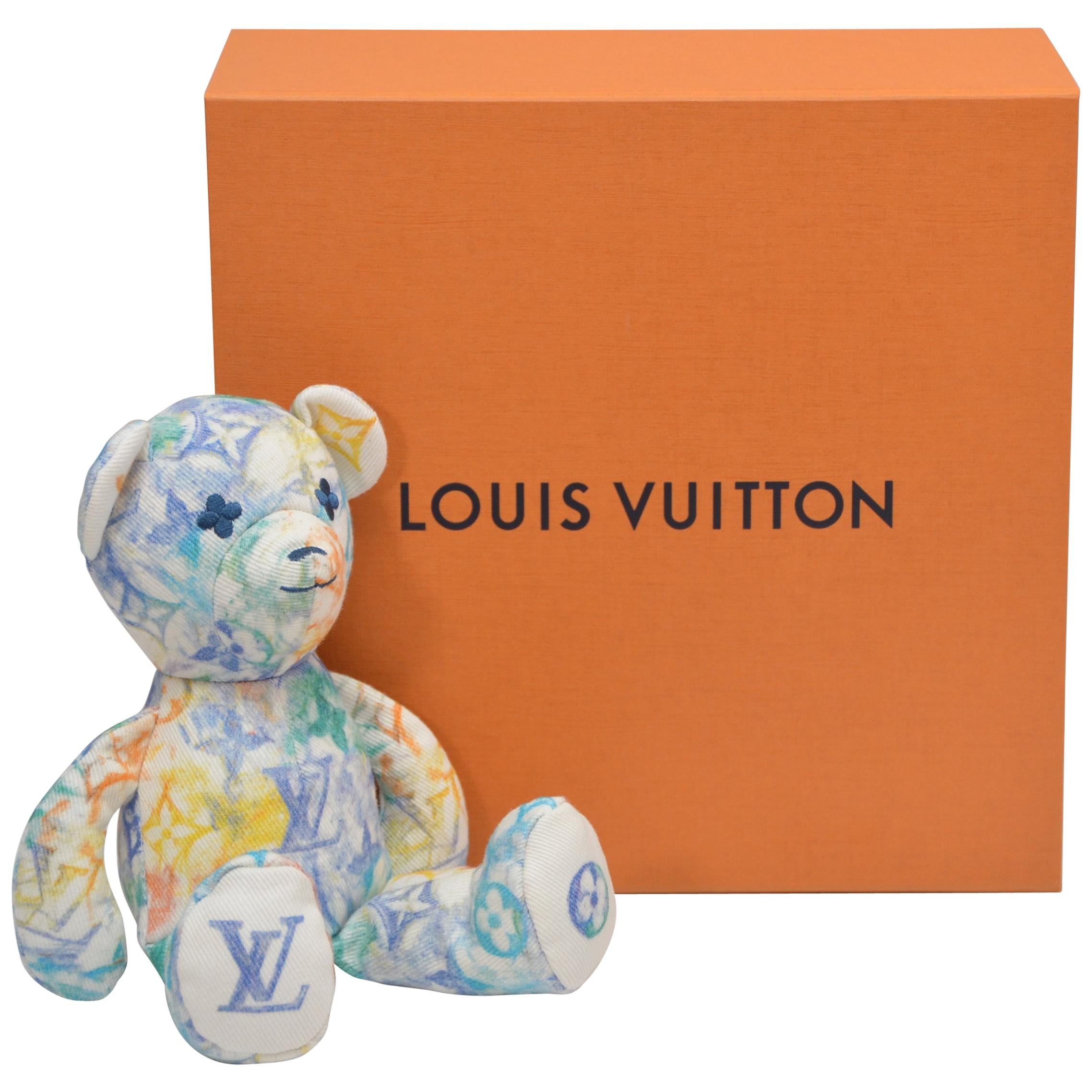 Louis Vuitton For UNICEF DouDou Mini Teddy Bear Watercolors Print