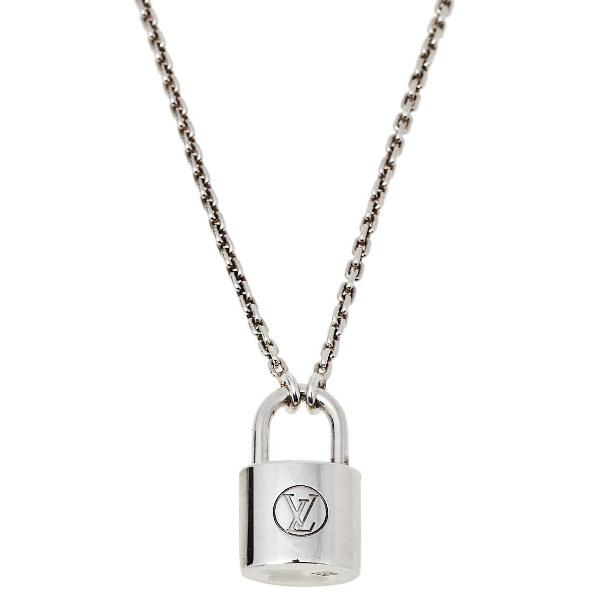 louis vuitton silver lockit necklace