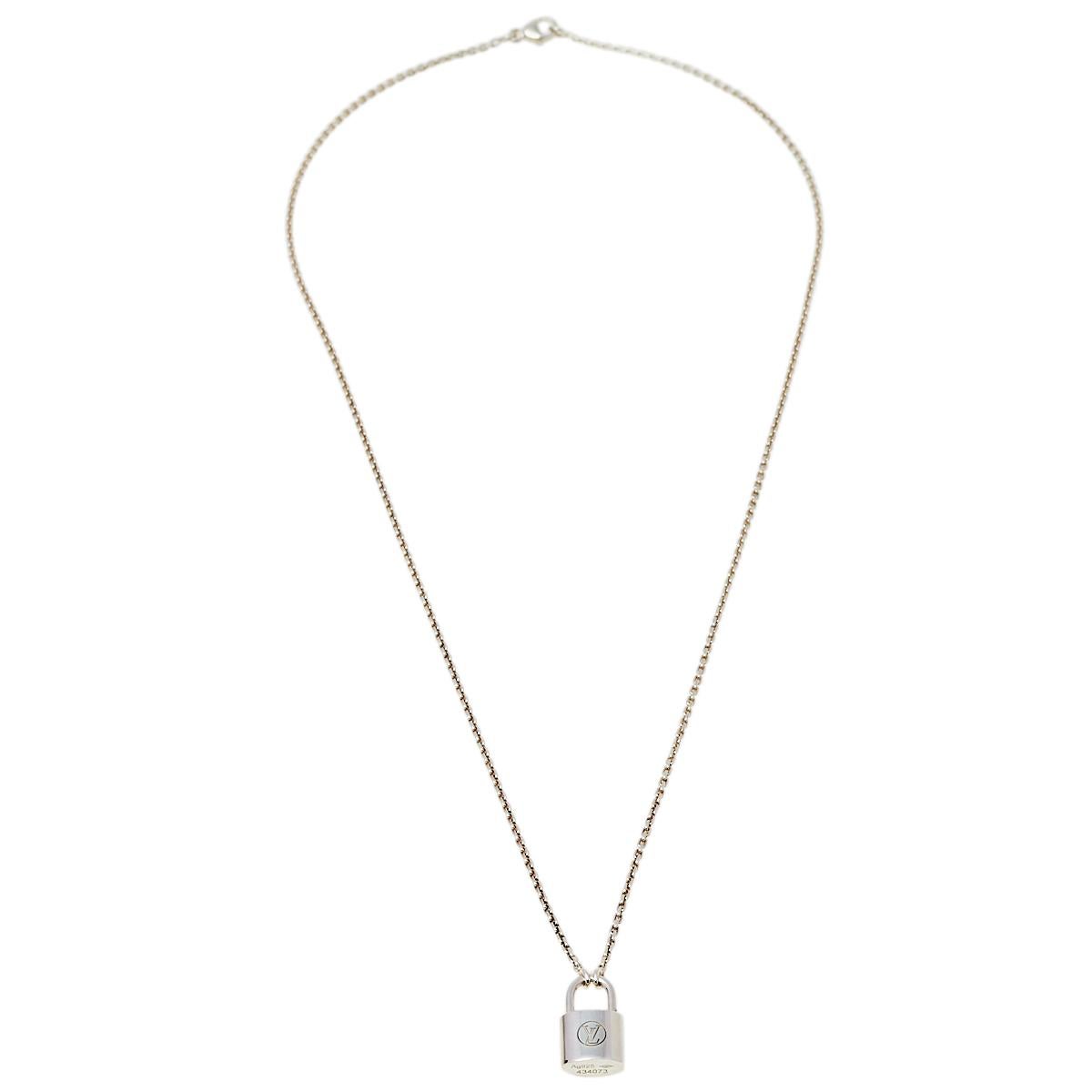 Silver Louis Vuitton Lock Necklace – Vintage Vogue Lux