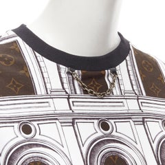 LOUIS VUITTON FORNASETTI 2021 Architettura LV monogram print cotton tshirt XS