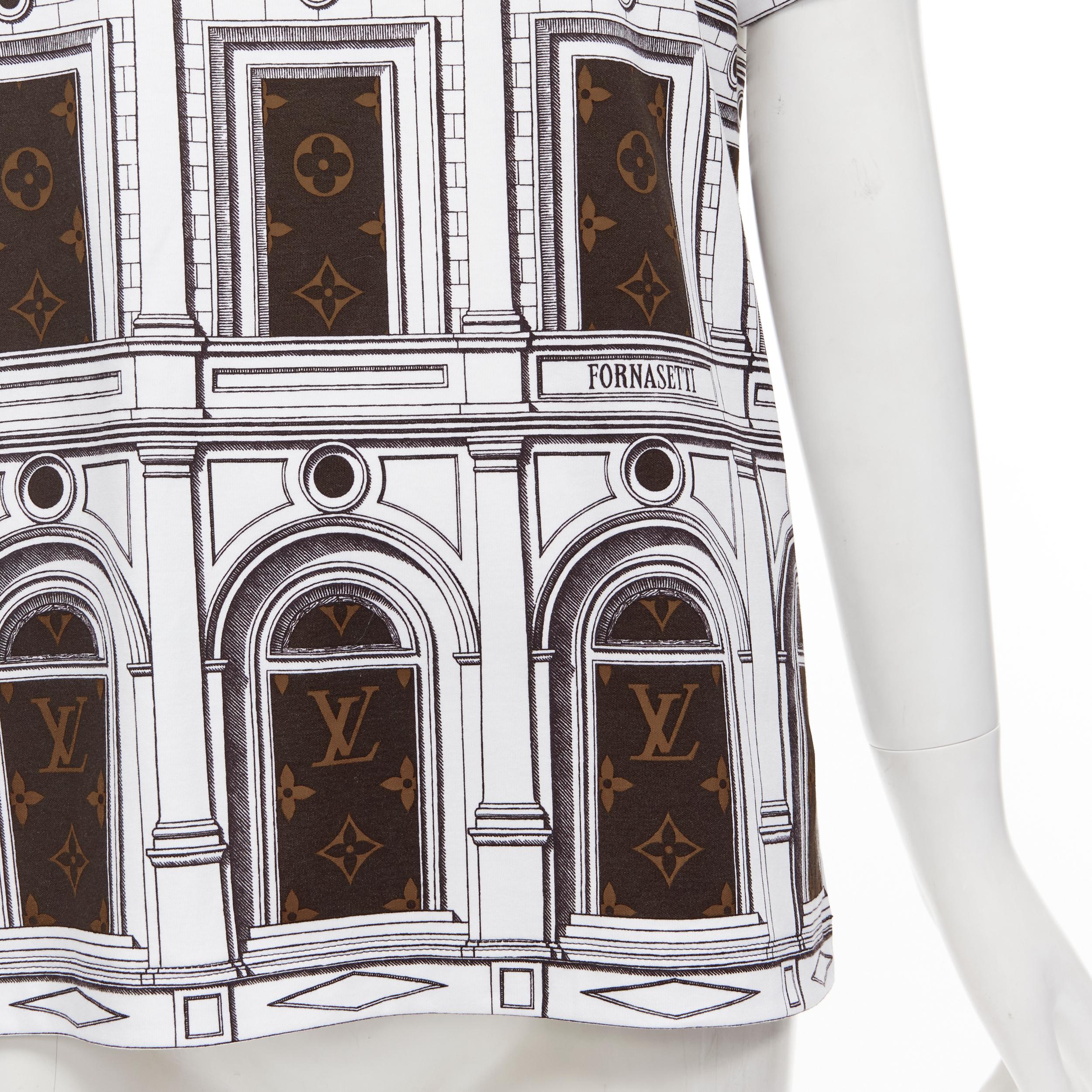 LOUIS VUITTON FORNASETTI 2021 Architettura LV monogram print cotton tshirt XS 1
