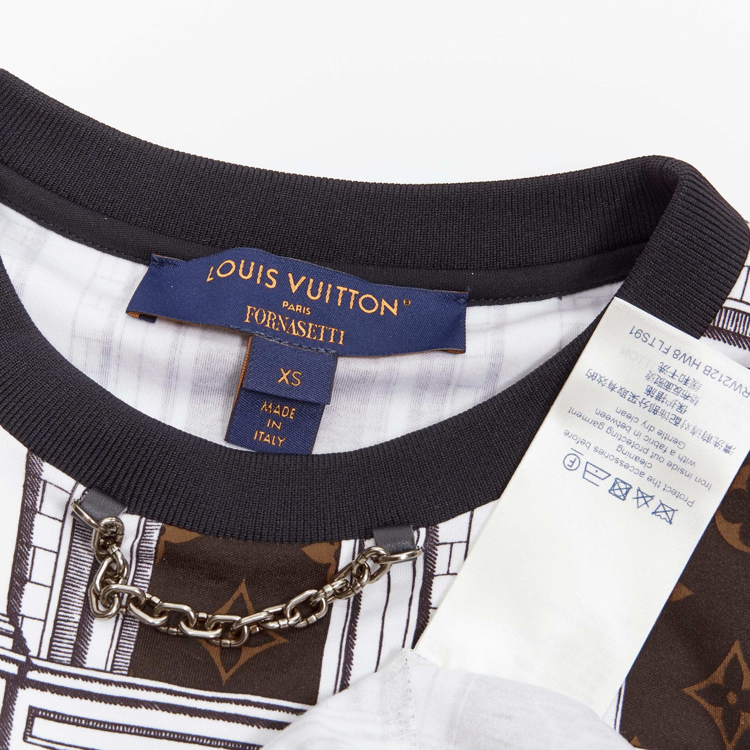 LOUIS VUITTON FORNASETTI 2021 Architettura LV monogram print cotton tshirt XS 2