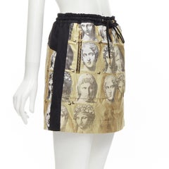 LOUIS VUITTON FORNASETTI 2021 Runway gold Statues Econyl A-line skirt FR34 XS