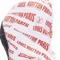 LOUIS VUITTON FORNASETTI 2021 white red logo jacquard nylon trim snood hood hat