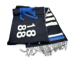 Louis Vuitton Forward 1888 Blue Black Cashmere Blend Scarf