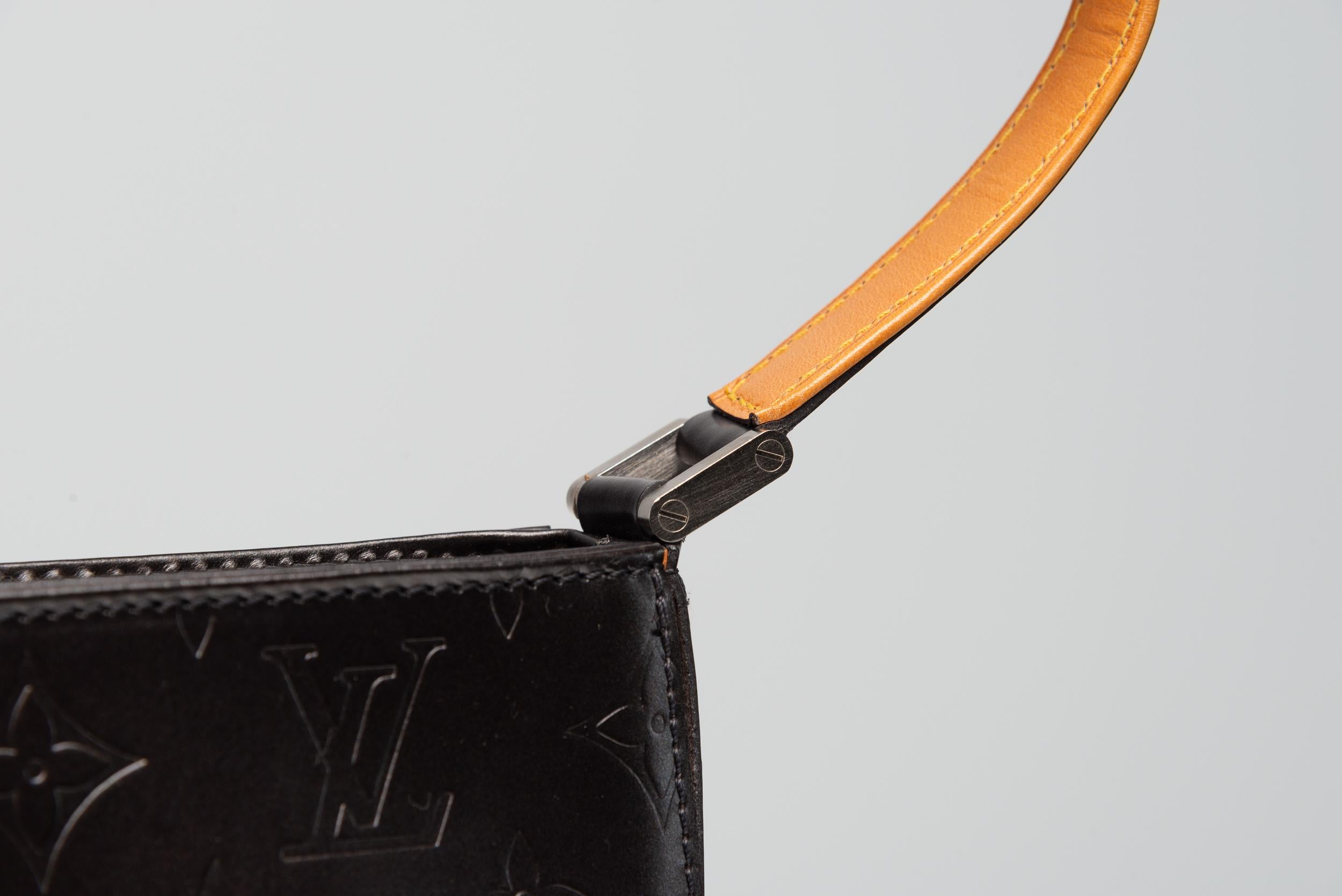 Louis Vuitton Fowler Mat Monogram Pochette Bag Grey For Sale 2
