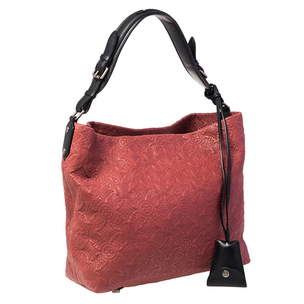 Louis Vuitton Framboise Monogram Antheia Leather Brode GM Bag In Good Condition In Dubai, Al Qouz 2