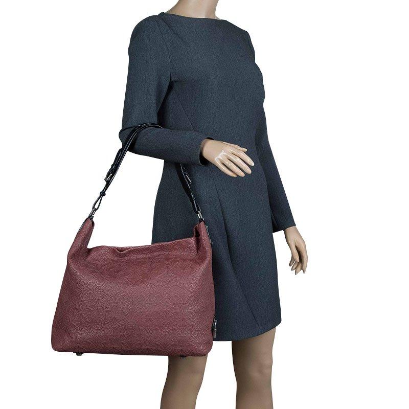 Brown Louis Vuitton Framboise Monogram Antheia Leather Hobo PM Bag