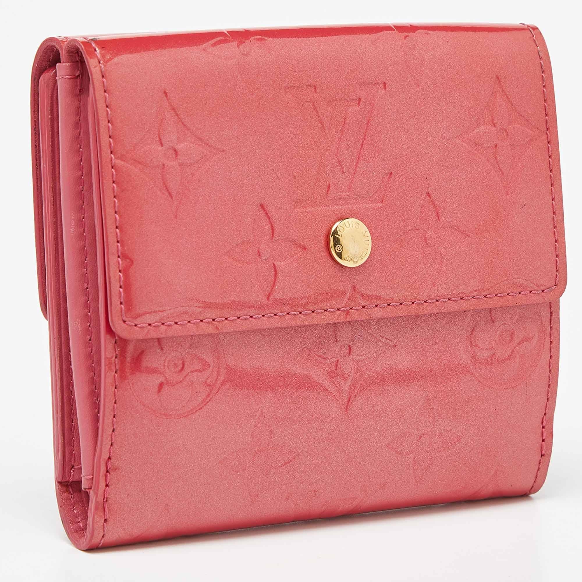 Men's Louis Vuitton Framboise Monogram Vernis Elise Wallet For Sale