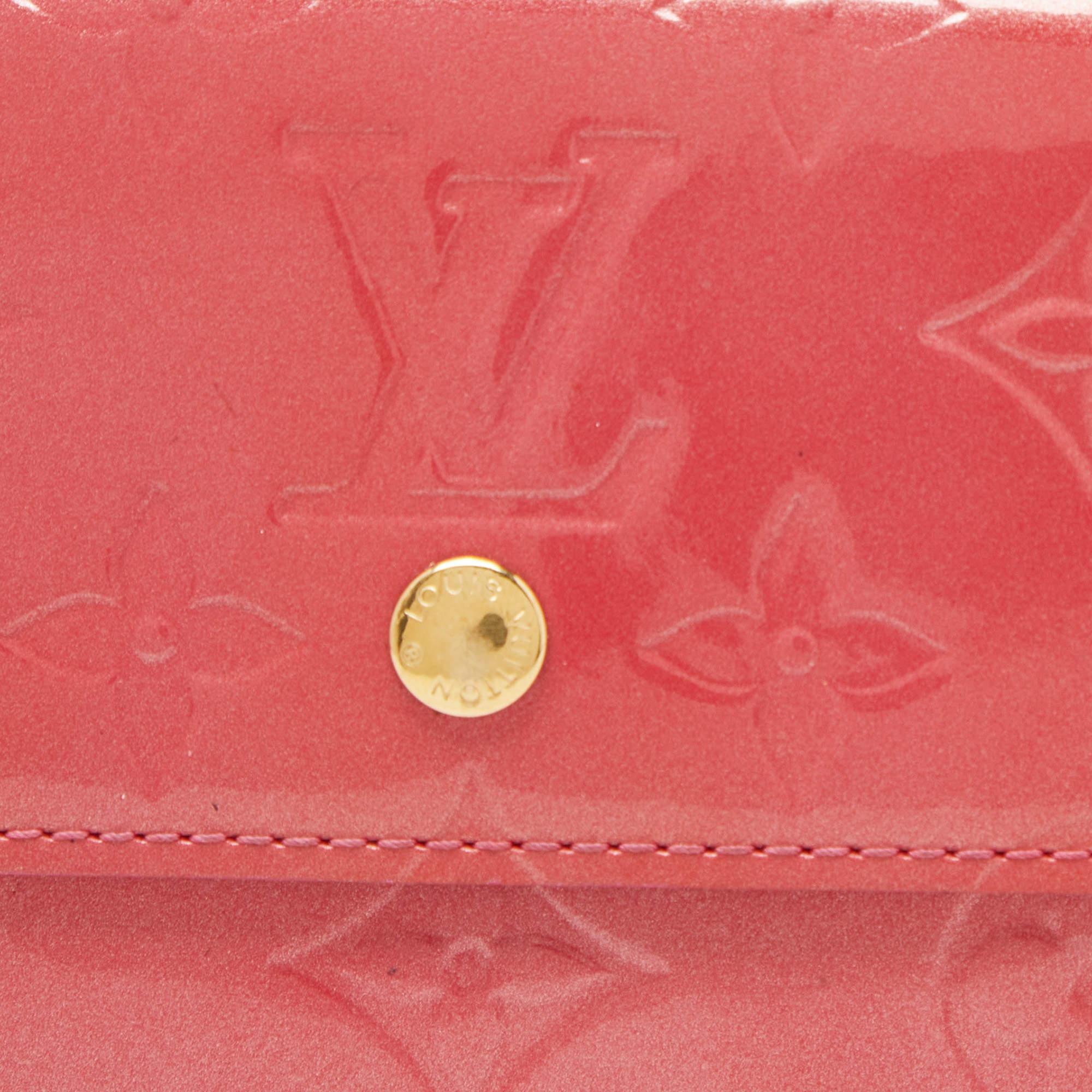 Louis Vuitton Framboise Monogram Vernis Elise Wallet For Sale 2