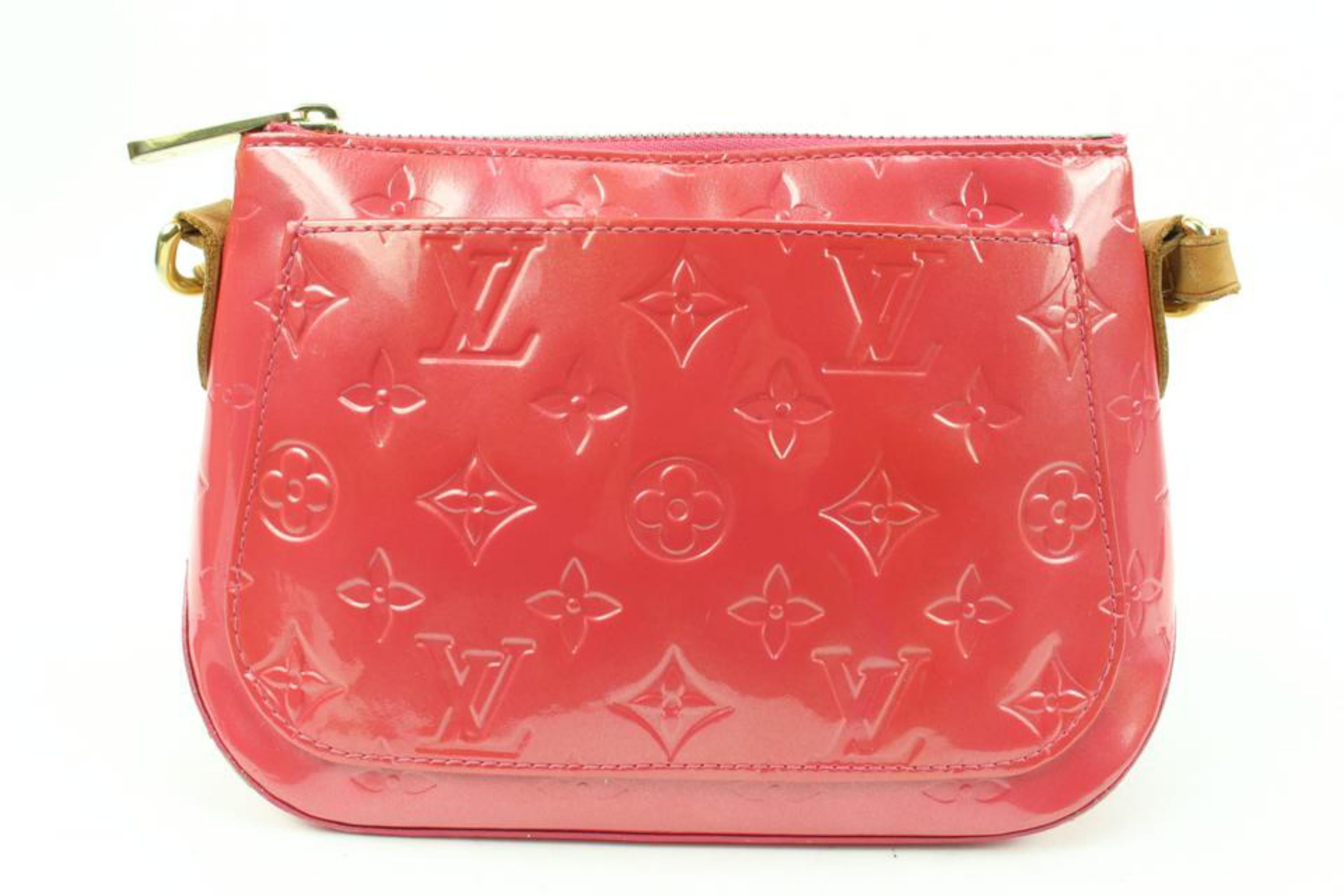 Louis Vuitton Framboise Pink Monogram Vernis Minna Street 24lv131s In Good Condition In Dix hills, NY