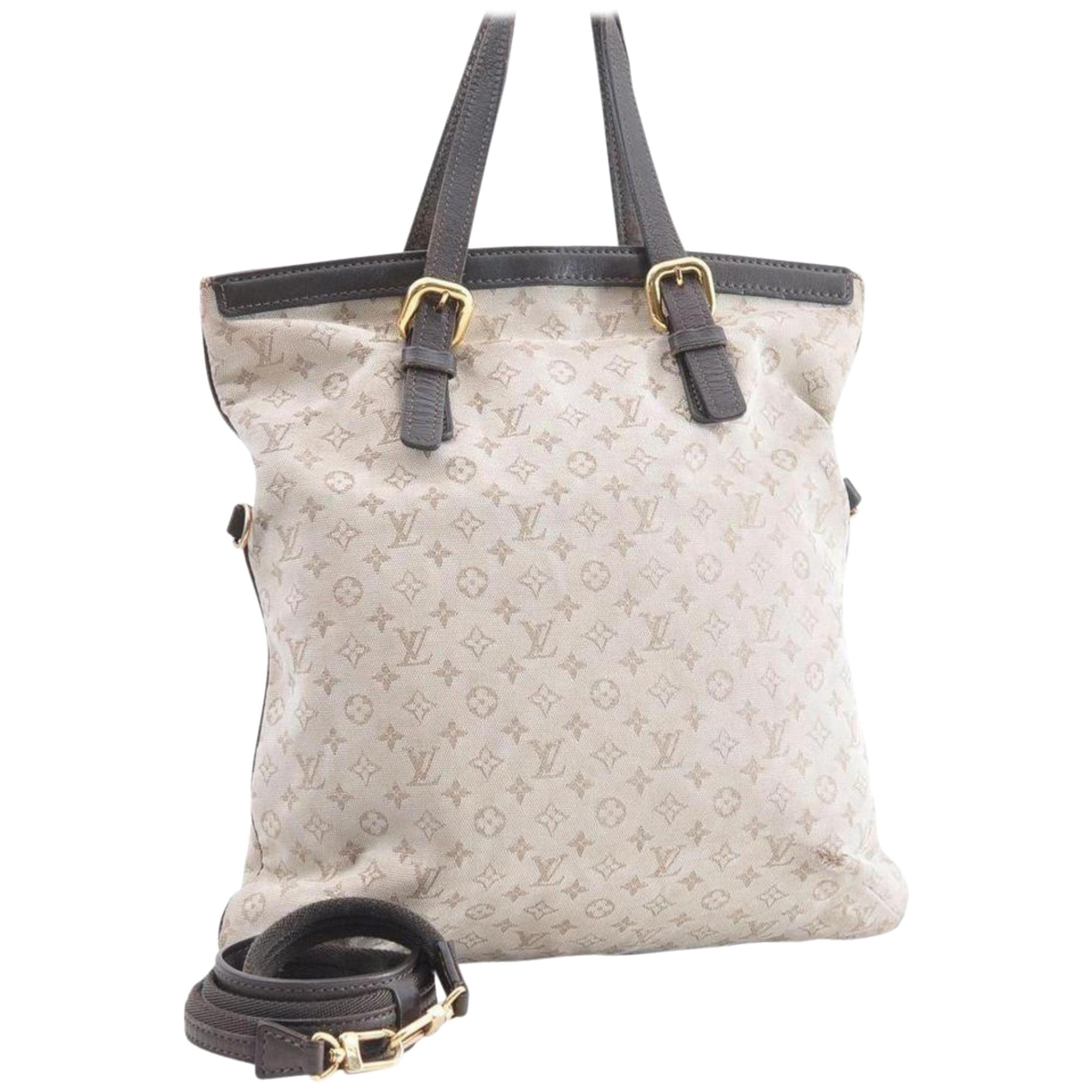 Louis Vuitton Francoise Monogram Mini Lin 2way 866360 Khaki Coated Canvas Tote For Sale