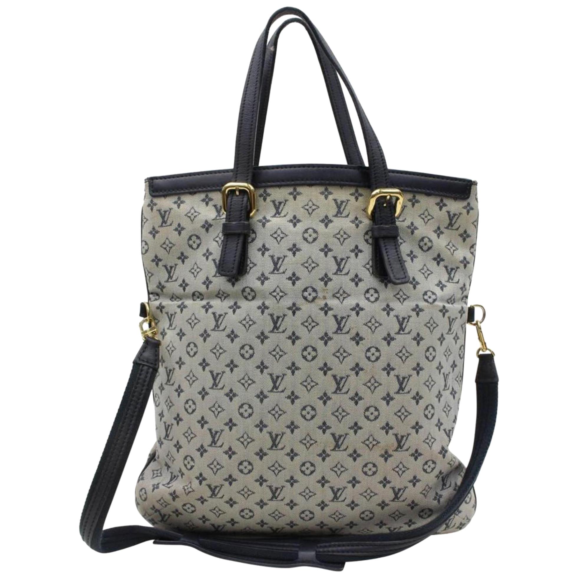 Louis Vuitton Francoise Monogram Mini Lin 865872 Black Coated Canvas Tote For Sale