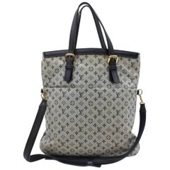 Louis Vuitton Francoise Monogram Mini Lin 865872 Black Coated Canvas Tote