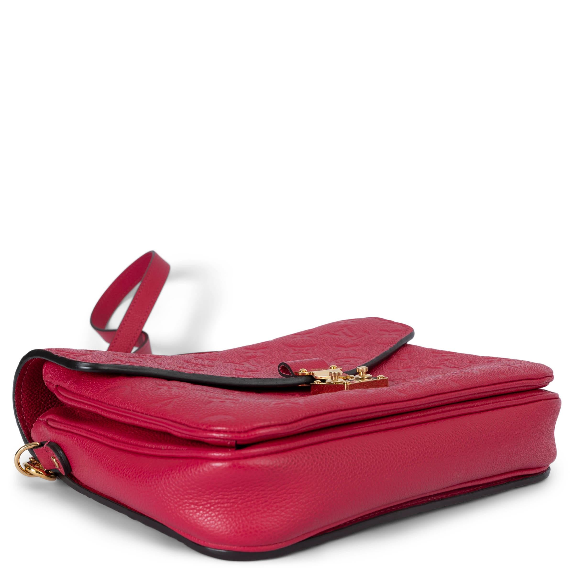 Women's LOUIS VUITTON Freesia pink Monogram Empreinte leather POCHETTE METIS Bag