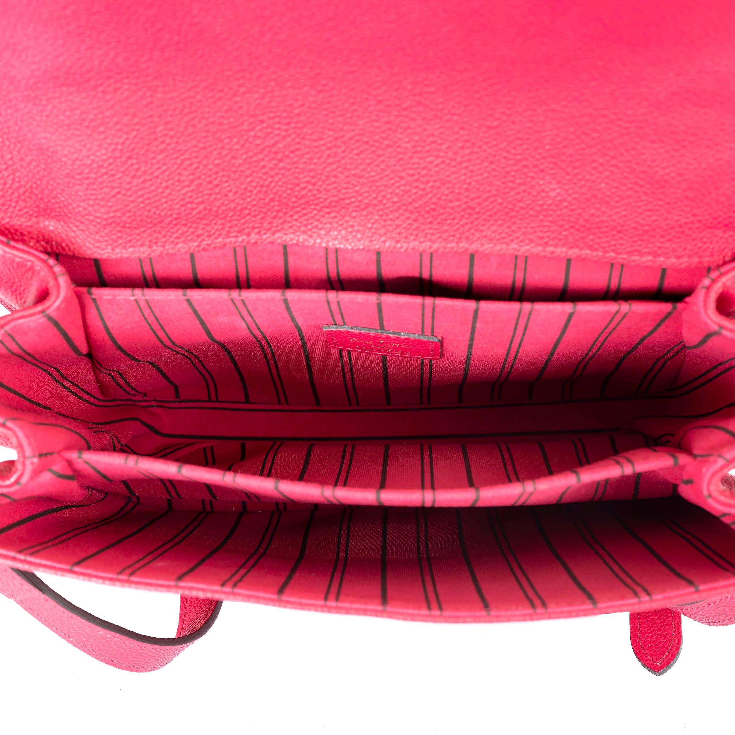 LOUIS VUITTON Freesia pink Monogram Empreinte leather POCHETTE METIS Bag 1