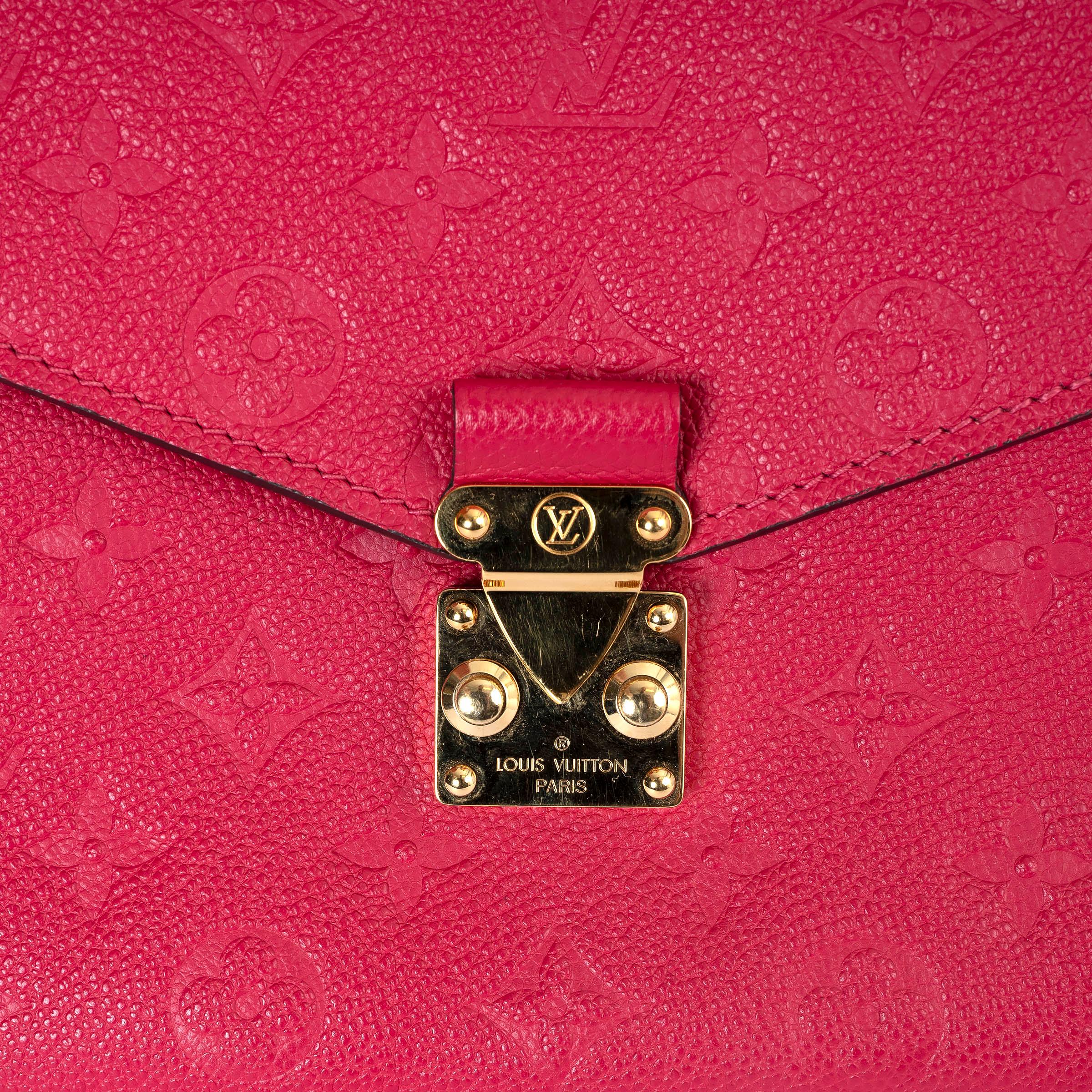 LOUIS VUITTON Freesia pink Monogram Empreinte leather POCHETTE METIS Bag 2