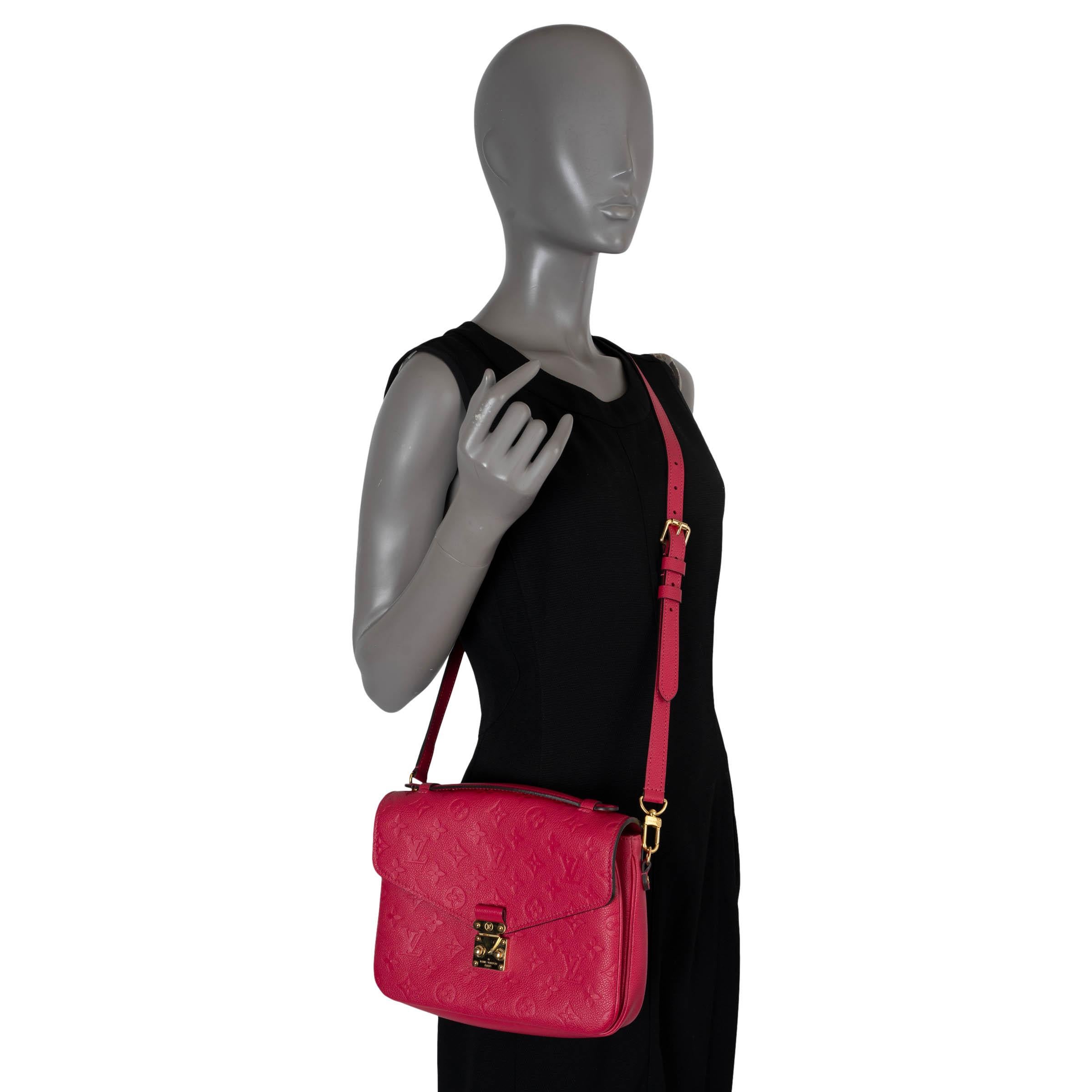LOUIS VUITTON Freesia pink Monogram Empreinte leather POCHETTE METIS Bag 5