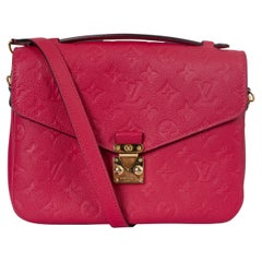 LOUIS VUITTON Freesia pink Monogram Empreinte leather POCHETTE METIS Bag