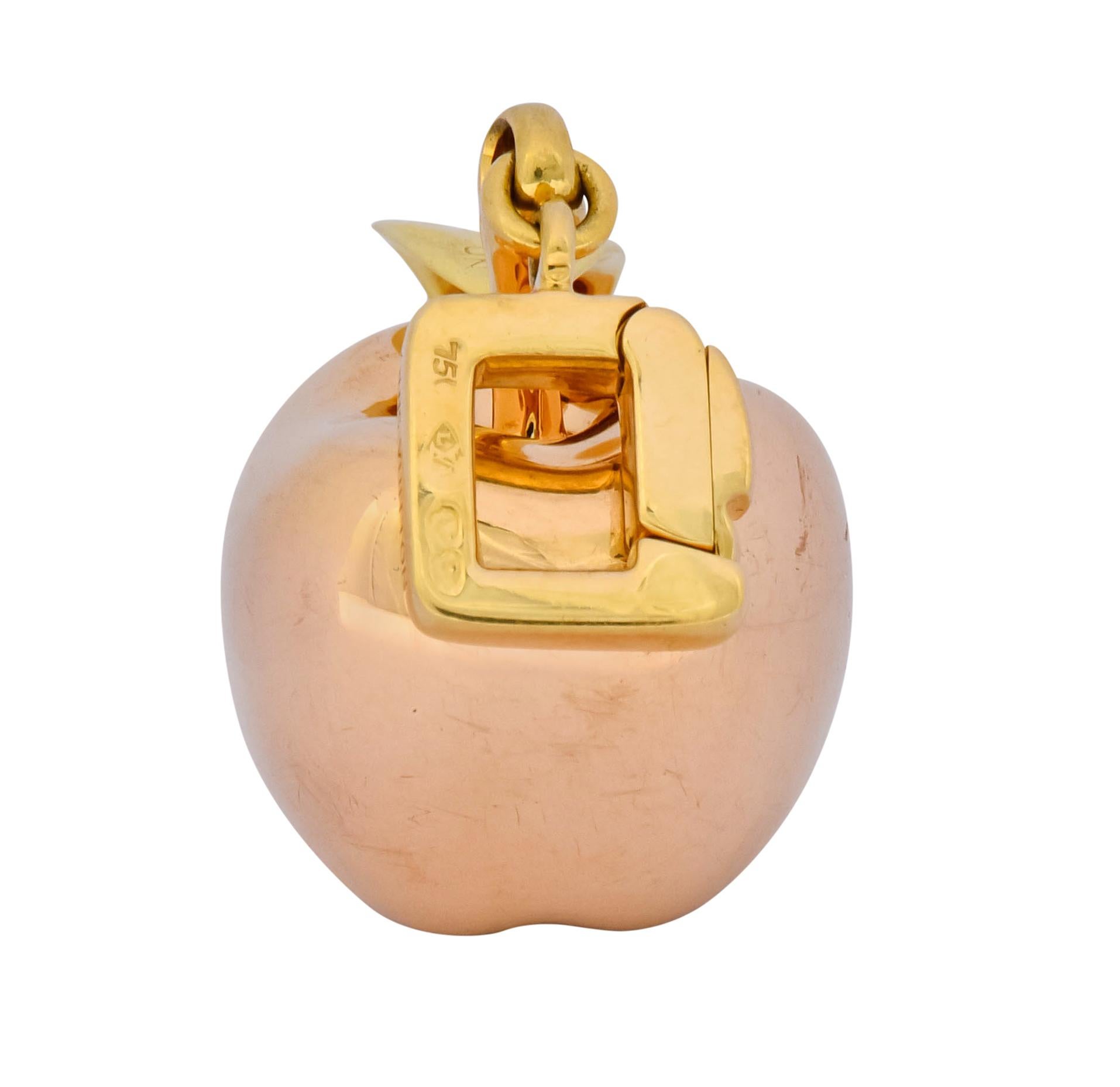 Louis Vuitton French 18 Karat Tri-Color Gold Apple Charm Pendant 3