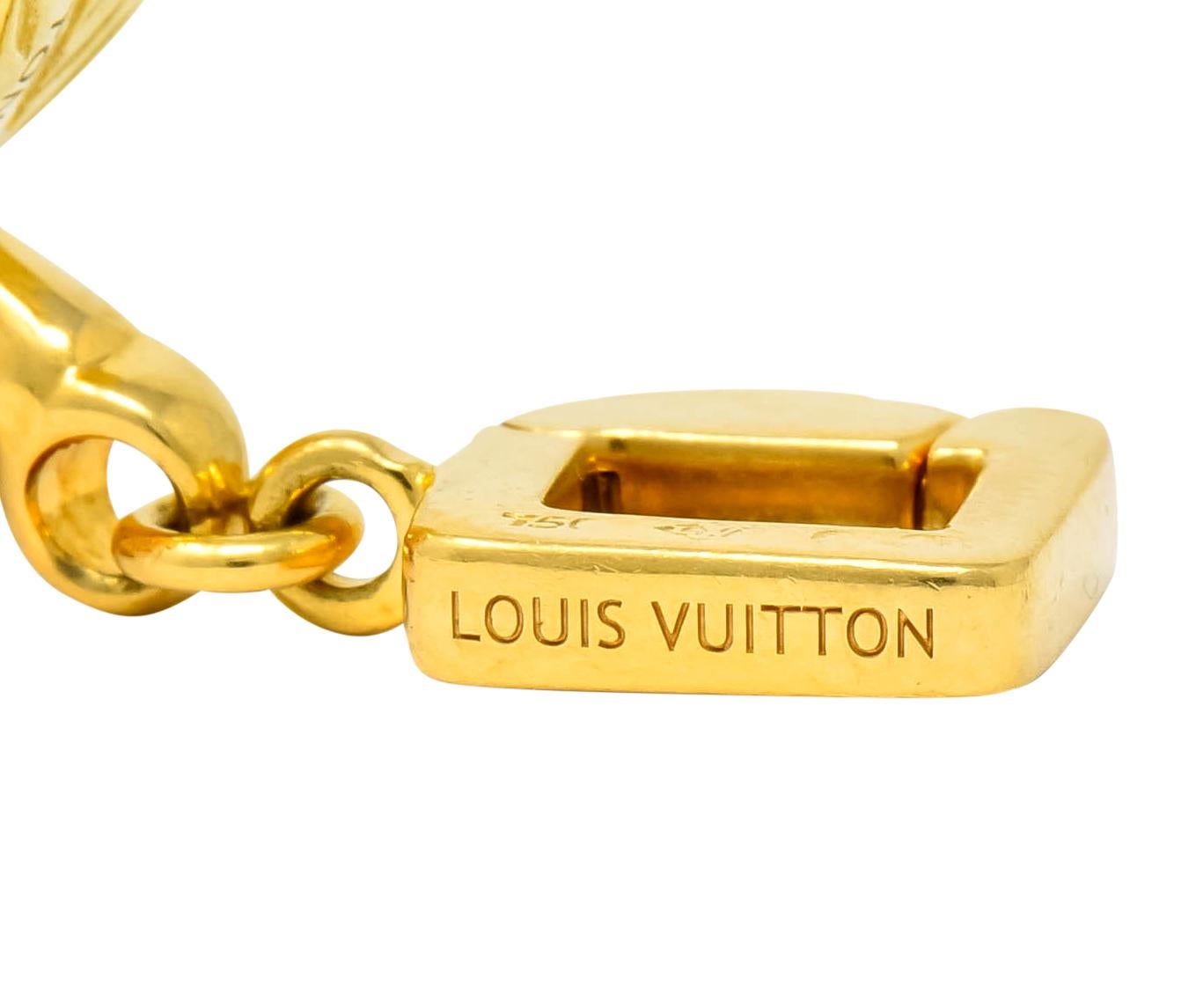 Louis Vuitton French 18 Karat Tri-Color Gold Apple Charm Pendant In Excellent Condition In Philadelphia, PA