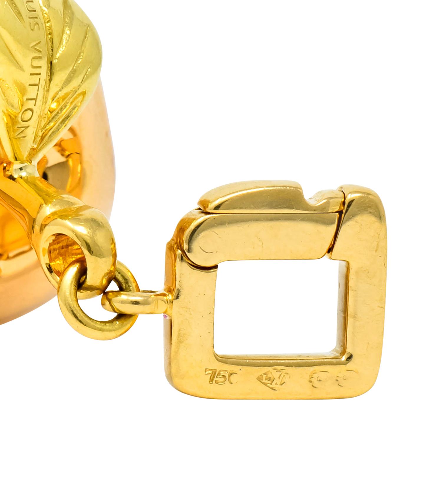 Women's or Men's Louis Vuitton French 18 Karat Tri-Color Gold Apple Charm Pendant