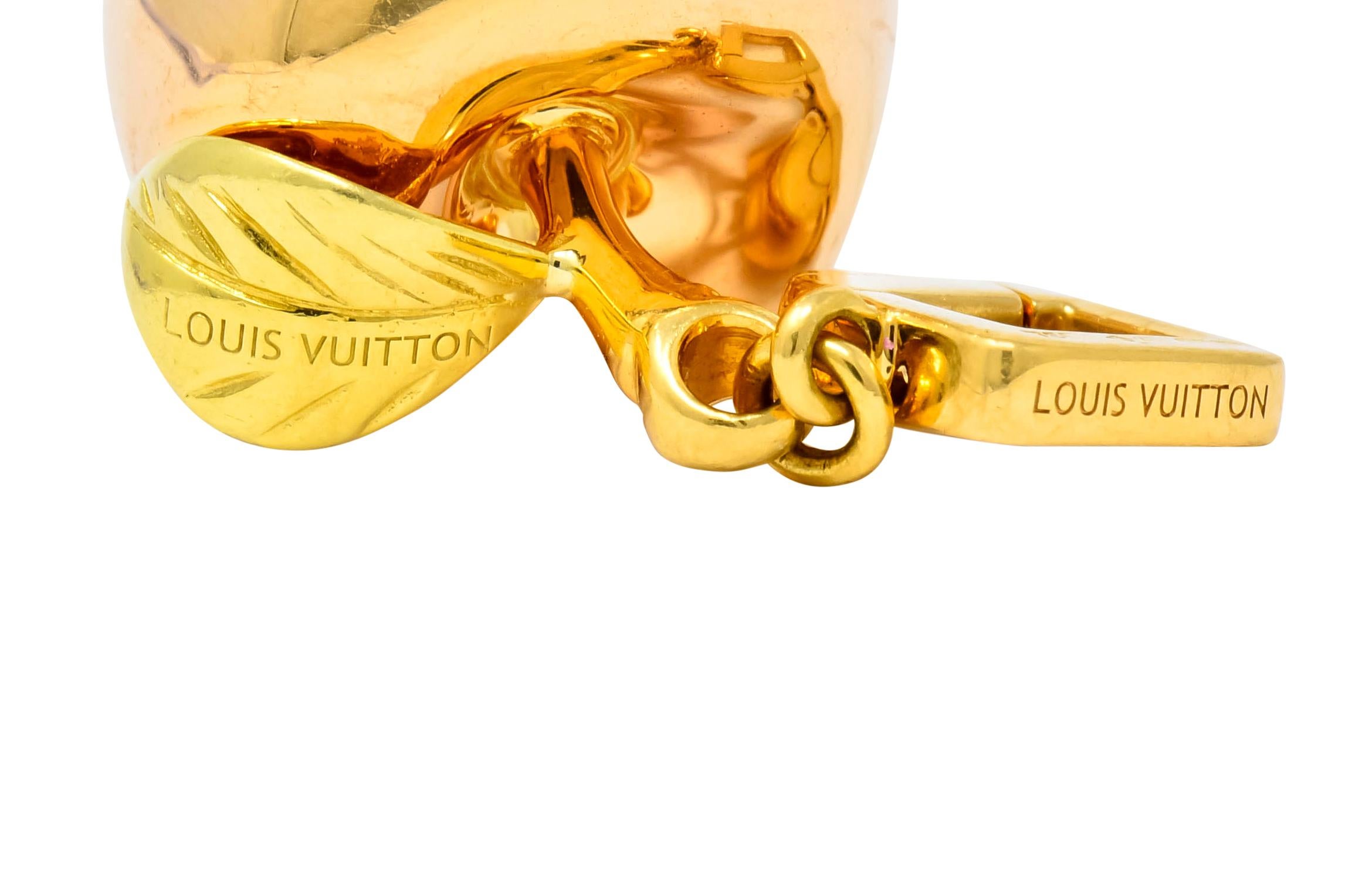 Louis Vuitton French 18 Karat Tri-Color Gold Apple Charm Pendant 1