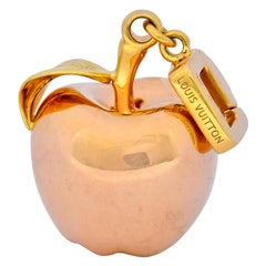 Louis Vuitton French 18 Karat Tri-Color Gold Apple Charm Pendant