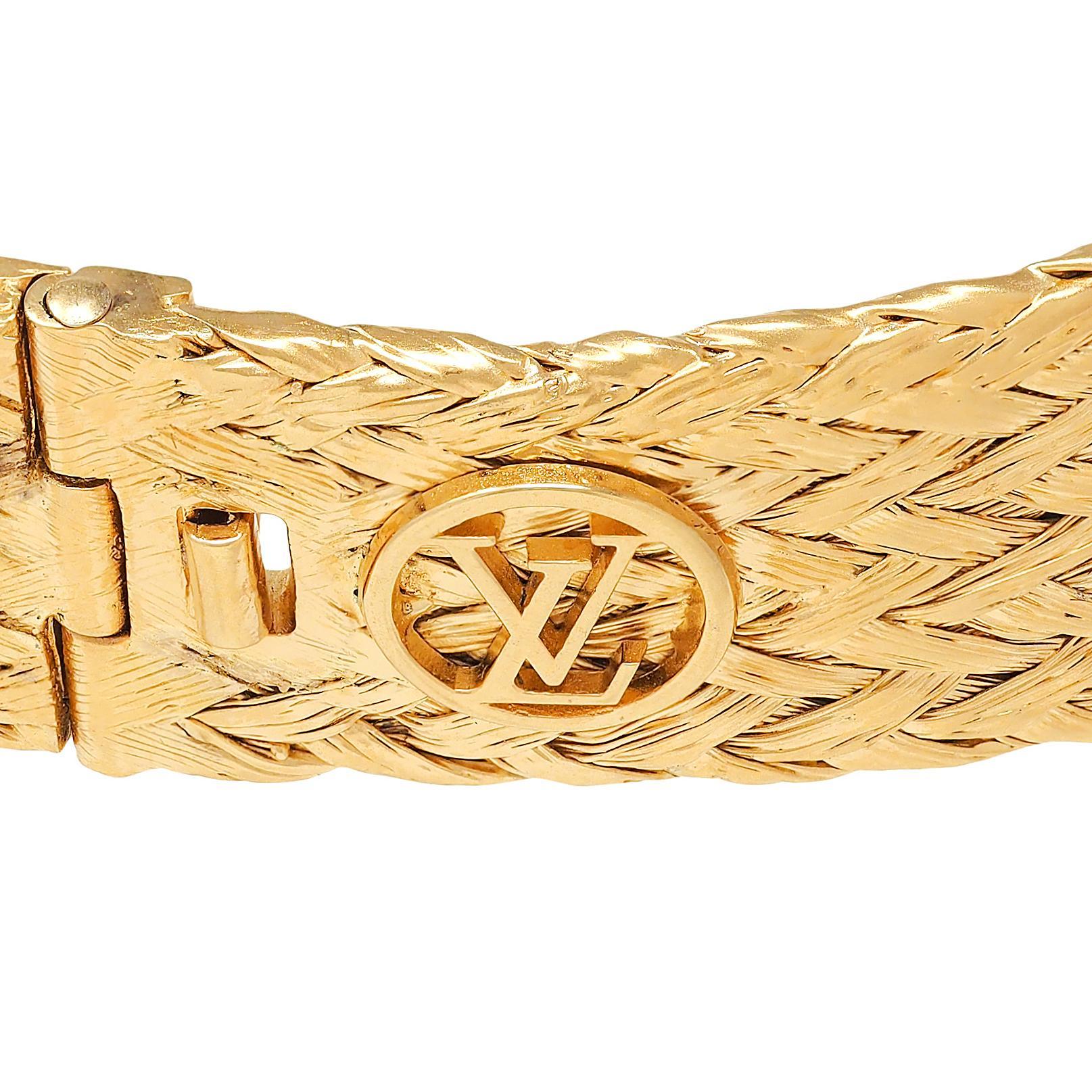 Louis Vuitton French 2017 Runway Brass Woven Knot Open Collar Necklace For Sale 5