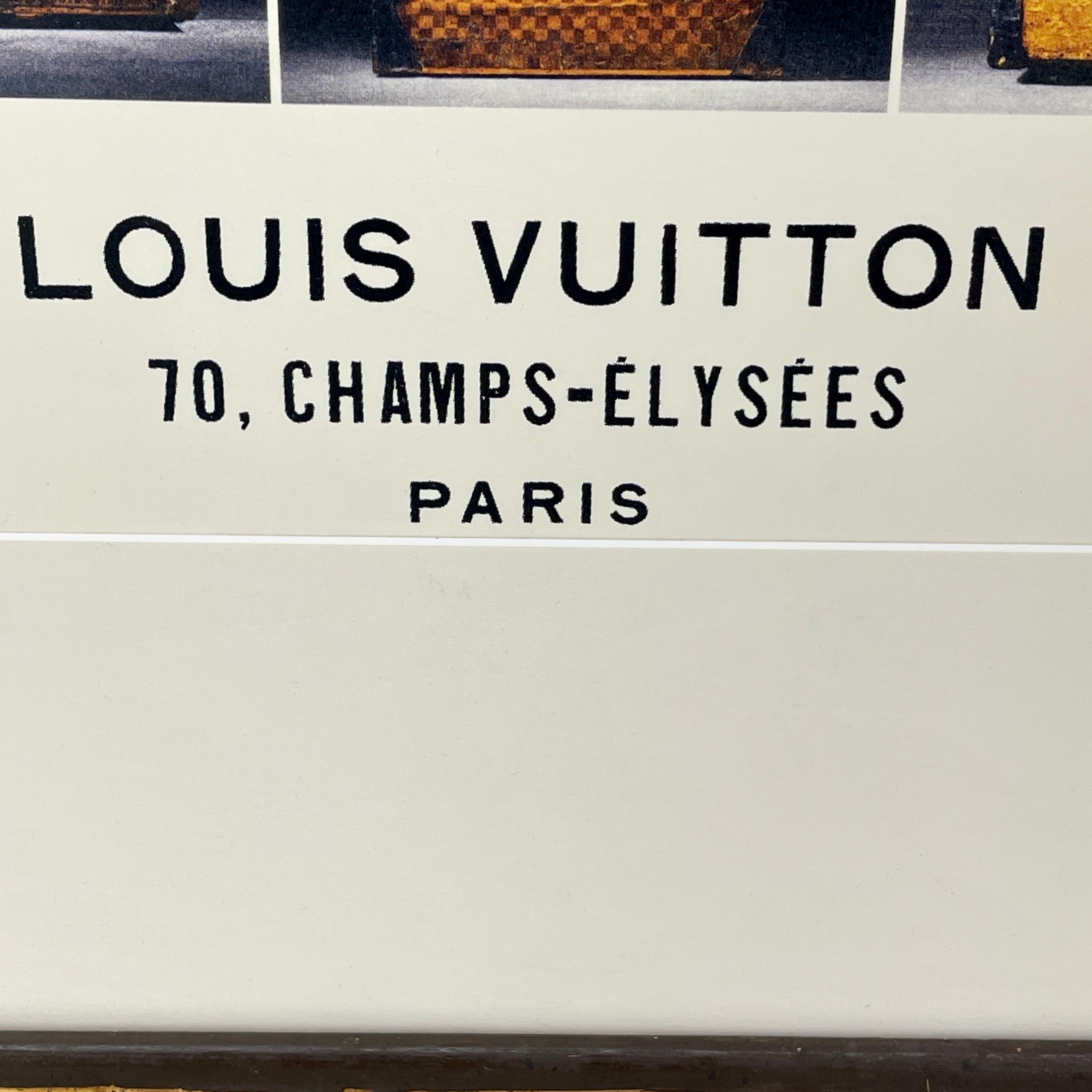 20th Century Louis Vuitton French Art Print in Vintage Gilt Frame Trunks and Suitcases For Sale